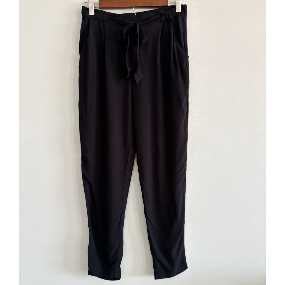 Joe Benbasset Dress Pants Womens Medium Black Elastic Waist Pockets Career Work